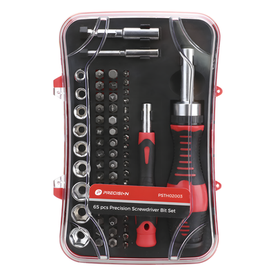 Juego de Herramientas / 65 Piezas / Acero CR-V / Estuche Plástico Compacto / 20 x 13 x 4.5 cm