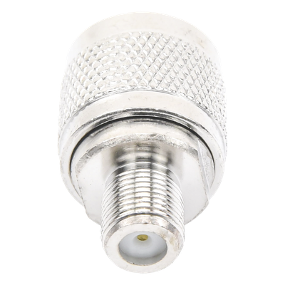 Adaptador Coaxial RF / N Macho a F Hembra / Montaje en Línea / Bronce Niquelado / Contacto Oro / Teflón / -20℃ a 80℃