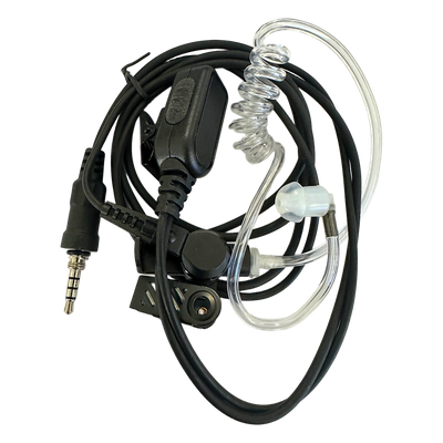 Micrófono Audífono de Solapa / Tubo Acústico Transparente / 2 Cables / Audio Bidireccional / Material Hipoalergénico