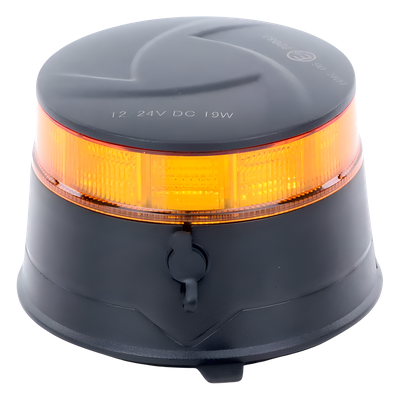 Baliza LED Recargable / Color Ámbar / IP67 / 12-24 V / 7 Patrones de Destello / Montaje Magnético y Succión