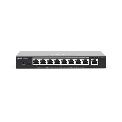 Switch Administrable PoE+ / 9 Puertos Gigabit / 8 Puertos PoE+ 802.3af/at / 120 W / Alcance Extendido 250 m (820.2 ft) / Sin Ventilador