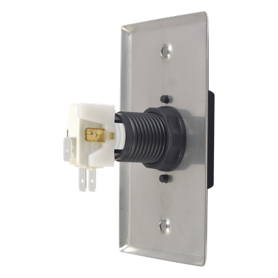 Botón de Salida / Placas Intercambiables Español/Inglés / LED 12 VCC / NO/NC / Acero Inoxidable / ADA