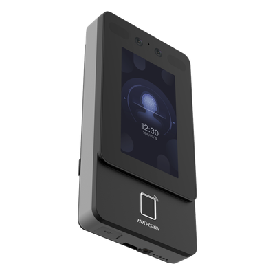 Terminal de Control de Acceso / Reconocimiento Facial 2 MP / Lector MIFARE 13.56 MHz / Pantalla Táctil 4.3" / PoE y Wi-Fi / IP65 / 1,500 Rostros / 3,000 Huellas / SIP