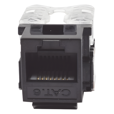 Módulo Jack Keystone / Cat6 / Terminación 110 Punchdown / RJ45 Sin Blindaje / T568A-B / Color Negro