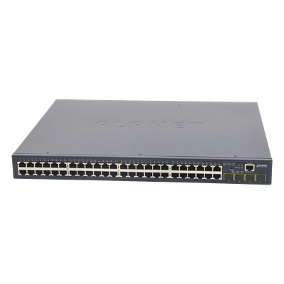 Switch Administrable Capa 2 / 48 Puertos Gigabit / 4 SFP / 104 Gbps / 77.38 Mpps / 1.44 x 1.44 pies