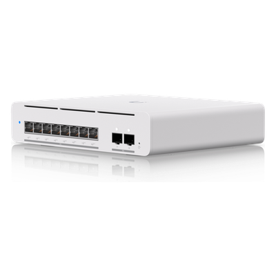 Switch PoE++ Capa 3 / 8 Puertos 10GbE / 2 Puertos SFP+ / PoE 155 W / Etherlighting™ / 200 Gbps