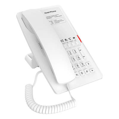 Teléfono IP Hotelero / 2 Líneas SIP / 5 Teclas Programables / Puerto USB-A 5V/2A / PoE 802.3af / Audio HD Manos Libres