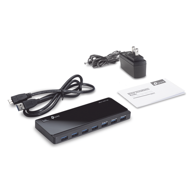 HUB USB 3.0 / 7 Puertos / Transferencia 5 Gbps / Alimentación 12V/2A / 165 x 65.5 x 17.5 mm (6.5 x 2.6 x 0.7 in)