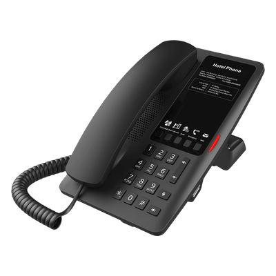 Teléfono IP Hotelero / Wi-Fi 6 Dual-Band / 2 Líneas SIP / 5 Teclas Programables / PoE 802.3af / USB-A / Audio HD