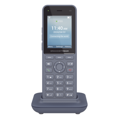 Teléfono IP Inalámbrico / Wi-Fi 6 Dual Band / 3 Cuentas SIP / 3 Líneas / Voz HD / Bluetooth / Pantalla 2.4" / Batería 3000 mAh