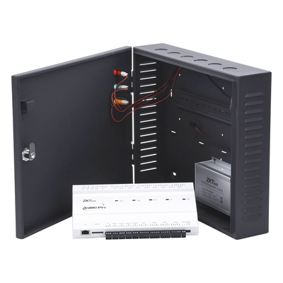 Controlador de Acceso 4 Puertas / 20,000 Huellas / 30,000 Tarjetas / TCP/IP / ADMS PUSH / Fuente 12V 5A / Gabinete