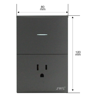 Placa con Interruptor y Toma Corriente / 127 V / 60 Hz / 10-15 A