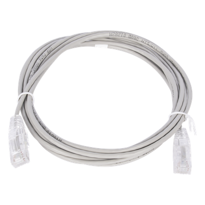 Cable de Parcheo Slim UTP Cat6 / 2 m (6.56 ft) / 28 AWG / 1 Gbps / RJ45 / Gris