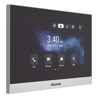 Monitor IP Android / Pantalla Táctil LCD 7" / Wi-Fi / Bluetooth / PoE / SIP / 8 Entradas de Alarma / 1 Salida de Relé / Gestión en la Nube
