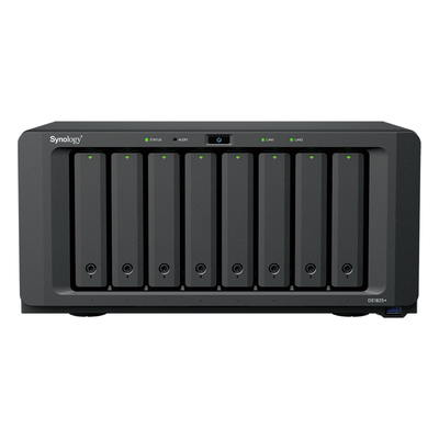 NAS Empresarial / 8 Bahías / AMD Ryzen V1500B / 8 GB DDR4 ECC / 2 Puertos 2.5GbE / Expansión 10GbE/25GbE / Caché M.2 NVMe / Lectura 2,239 MB/s