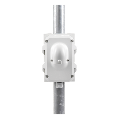 Soporte de Montaje en Poste / Caja de Conexiones Integrada / Diámetro Ajustable 67-127 mm / Capacidad 10 kg / 14.0 x 10.3 x 6.7 in