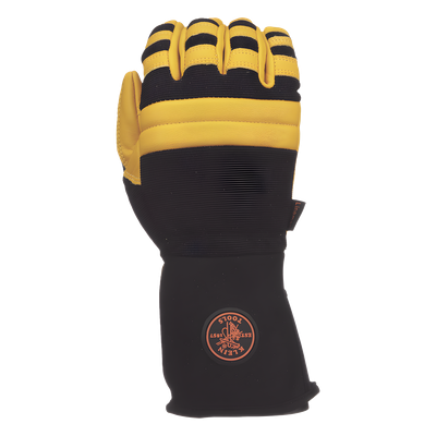 Guantes de Trabajo para Liniero / Cuero Blando / Nudillos Acolchados Doble Fila / Neopreno 4'' (102 mm) / Talla Grande