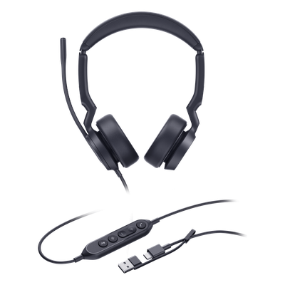 Auriculares USB Profesionales / Cancelación de Ruido con IA / Altavoz 35 mm / USB-C/A Plug-and-Play / 20 Hz - 20 kHz