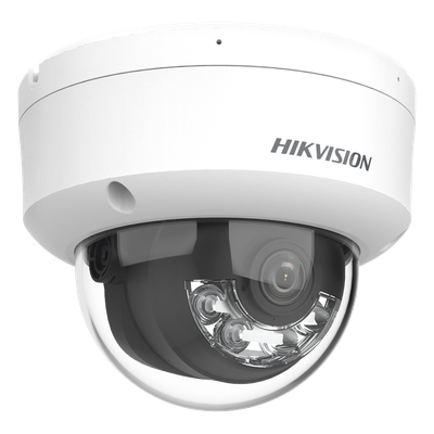 Cámara Domo IP / 6 Megapixel / Dual Light 30 m (98.4 ft) / Lente 2.8 mm / 105° / Audio Integrado / IK08 / IP67 / PoE