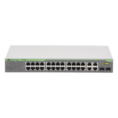 Switch WebSmart / 24x FE 10/100 Mbps / 2x GE 10/100/1000 Mbps / 2x SFP Gigabit Combo / 12.8 Gbps Switching Fabric