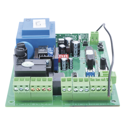 Tarjeta de Control Electrónico / Motor Corredizo 1200 RPM / Pantalla LCD / Conectividad Inalámbrica / IP44 / 110-120 VCA