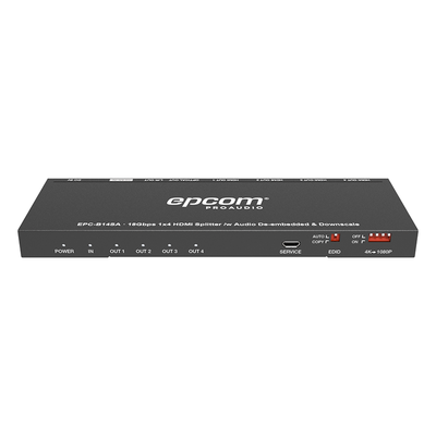 Splitter HDMI / 1x4 Salidas Simultáneas / 4K@60Hz 4:4:4 / HDMI 2.0b / Extractor de Audio Óptico y Analógico / Down Scaler 4K a 1080p / HDCP 2.2 / 18 Gbps