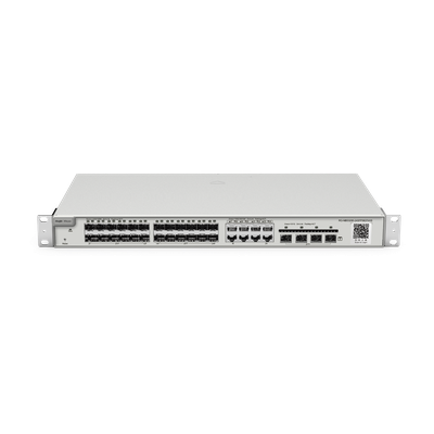 Switch Administrable Capa 2+ / 24 Puertos SFP / 8 Puertos RJ45 Combinados / 4 SFP+ / 128 Gb/s / 6 kV Protección Sobretensión
