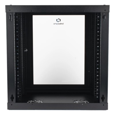Gabinete de Pared 12U / Profundidad 455 mm (18 in) / Cristal Templado / Acero Reforzado / Carga 80 kg