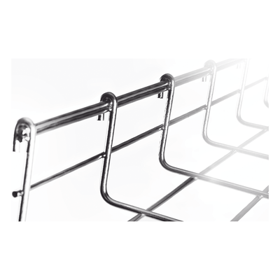 Charola Tipo Malla / Ancho 250 mm (9.8 in) / Peralte 66 mm / Tramo 3 m (9.8 ft) / Electro Zinc 15-20 micras / Capacidad 263 Cables Cat6