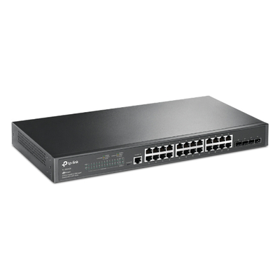 Switch Gigabit Administrable / 24 Puertos RJ45 / 4 Puertos SFP 1G / 56 Gbps / Sin Ventilador / Omada SDN