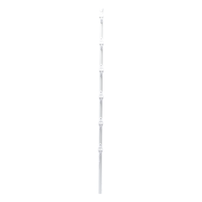 Poste para Cerca Electrificada / 6 Aisladores de Paso / Acero Galvanizado Cal. 18 / Altura 1.4 m (4.6 ft) / Diámetro 1" / Pintura Blanca Electroestática