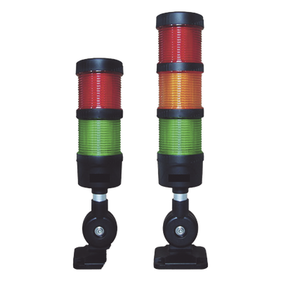 Torre LED Indicadora de Estado / 2 Niveles Rojo y Verde / Buzzer 85 dB / Voltaje Universal 110-240 VCA / Montaje 60 mm
