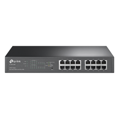 Switch PoE+ Easy Smart / 16 Puertos Gigabit / 8 Puertos PoE+ / 150W / 32Gbps / 9KB Jumbo Frame