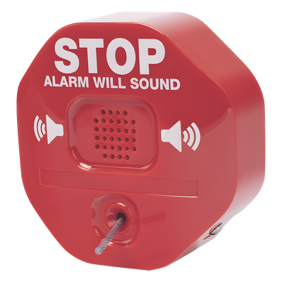 Alarma de Extintor Inalámbrica / Sirena 95/105 dB / Señal Visual Disuasoria / Alimentación 9V o 12-24V DC / Transmisión Inalámbrica a Receptor
