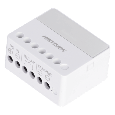 Relevador Inalámbrico / 1 Entrada Alarma 24 h / 1 Salida 0-36 Vcc 5 A / 433 MHz Bidireccional / AES-128 / LED de Estado