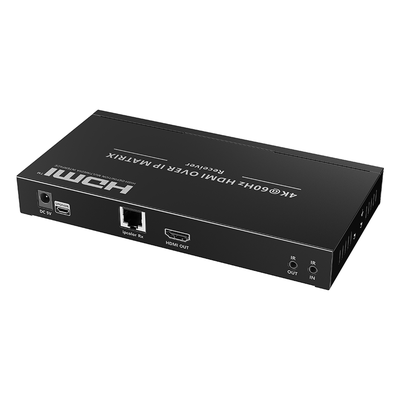 Receptor HDMI sobre IP / 4K60 Hz / 120 m / 18 Gbps / Videowall / 393 ft