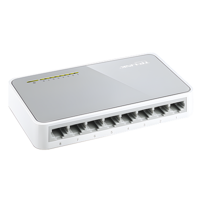 Switch de escritorio / 8 puertos / 10/100 Mbps / Auto-MDI/MDIX / Green Ethernet / 5.3x3.1x0.9 in