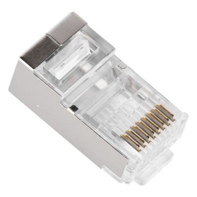 Plug RJ45 / Cat6A / 100 piezas / Chapado oro 30 micras / 10GBASE-T / TIA-568B.2