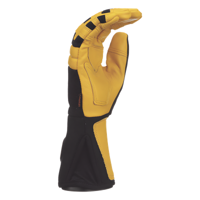 Guantes de Trabajo para Liniero / Cuero Blando / Nudillos Acolchados Doble Fila / Neopreno 4'' (102 mm) / Talla Grande