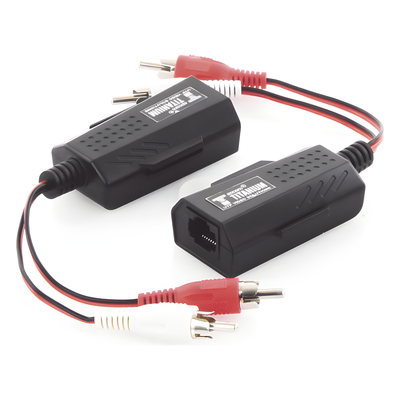 Balun Extensor de Audio / 800 m (2625 pies) / RCA a RJ45 / CAT5-6 / Protección TVS Grado 3 / 60 dB Rechazo Diafonía