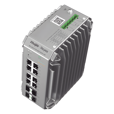 Switch Industrial PoE / 8 Puertos Gigabit 802.3af/at / 4 Puertos SFP / Administrable Cloud / -40°C a 75°C / Doble Fuente AC/DC