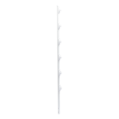 Poste para Cerca Electrificada / 6 Aisladores de Paso / Acero Galvanizado Cal. 18 / Altura 1.4 m (4.6 ft) / Diámetro 1" / Pintura Blanca Electroestática