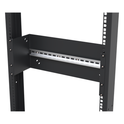 Riel DIN 35 mm / Soporte Rack 19" / 4U / Acero Resistente / Sujeción por Broche