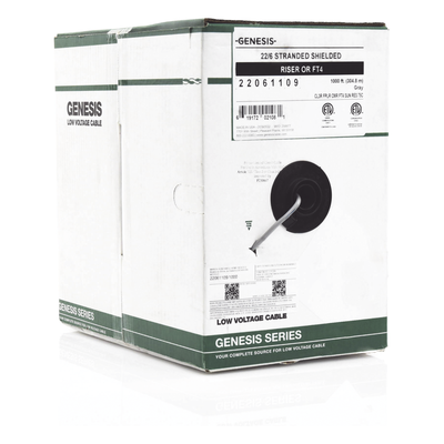 Cable para Alarma / 6 Conductores / 22 AWG / Blindado / Riser / 305 m (1000 ft) / Gris