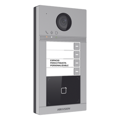 Videoportero IP / 2 Megapixel / PoE / IP65 + IK08 / 4 Departamentos / Apertura con Tarjeta / 2 Puertas / 6 Monitores / 129° / IR 3m