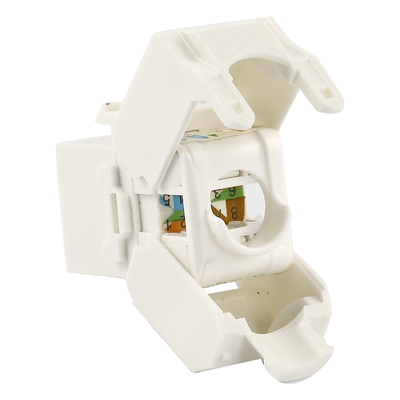 Módulo Jack Keystone / Cat6 / Toolless / Terminación 180° / 1 Puerto / Sin Blindaje / Color Blanco