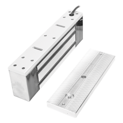 Chapa Magnética / Fuerza de Retención 500 kg (1200 lbs) / IP68 / Voltaje Dual 12/24 VCC / Aluminio Anodizado