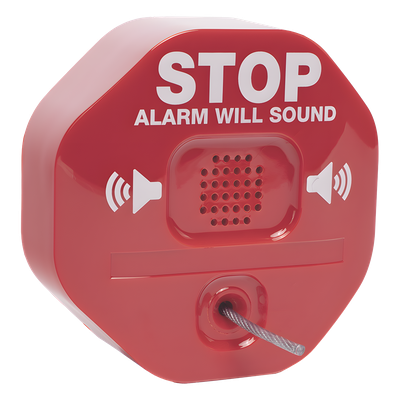 Alarma de Extintor Inalámbrica / Sirena 95/105 dB / Señal Visual Disuasoria / Alimentación 9V o 12-24V DC / Transmisión Inalámbrica a Receptor
