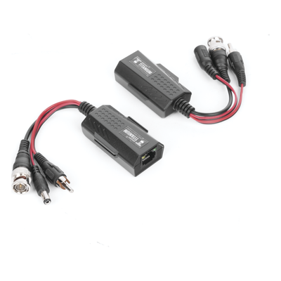 Kit de Transceptores Activos / Transmisión 4K / 150 m (492.1 ft) / Alimentación 12/24 V / Audio y Video por UTP Cat 5e/6 / HD-TVI HD-CVI AHD CVBS