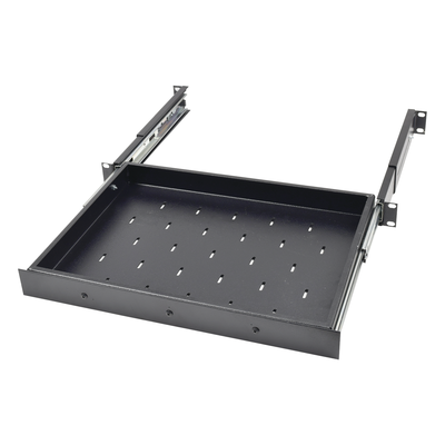 Charola Deslizable para Rack / 1U / 30.5 cm (12 in) de Profundidad / Carga 9 kg / Acero con Pintura en Polvo / Compatible 2 y 4 Postes